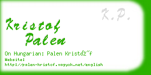 kristof palen business card